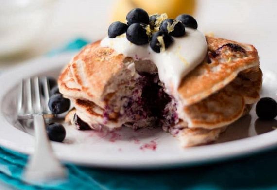 Lemon Blueberry High Protein Pancakes Recipe