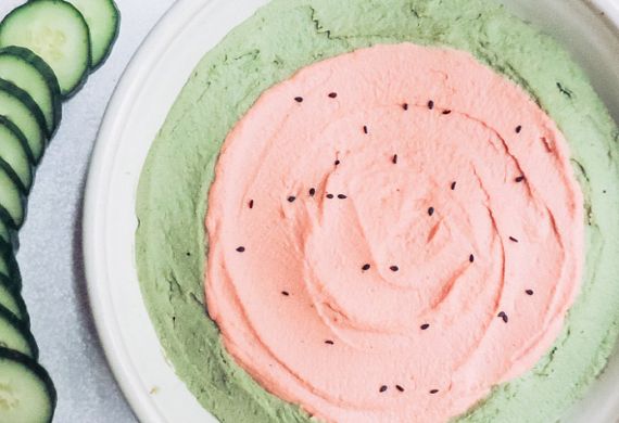 "Watermelon" Beet + Superfood Greens Hummus