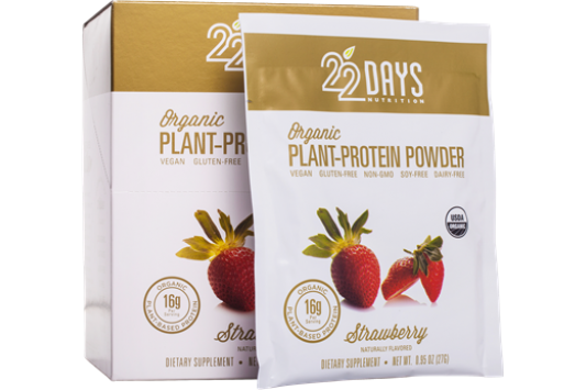 22 Days Nutrition Plant Protein Powder Strawberry product front
