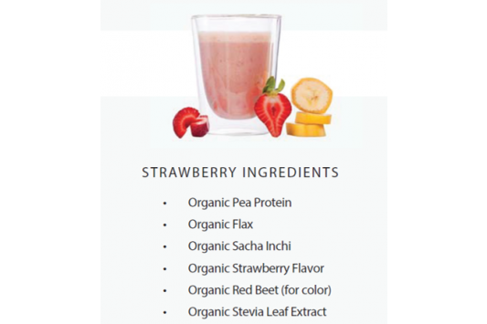 22 Days Nutrition Plant Protein Powder Strawberry ingredients