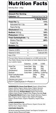 AGPBPSCPButter nutrition label