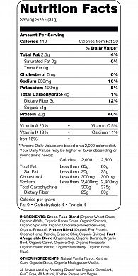 AGPBPSPVanilla nutrition label