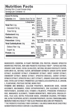 DPE10MRBChocolate nutrition label