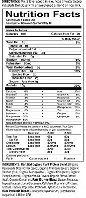 GOLOPPPSVanilla nutrition label