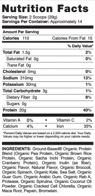 GBNSPVanilla nutrition label