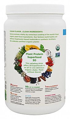 Nutiva Organic Plant Protein Superfood 30 Shake Vanilla product back