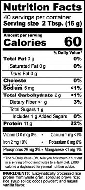 NutriBioticRPChocolate nutrition label