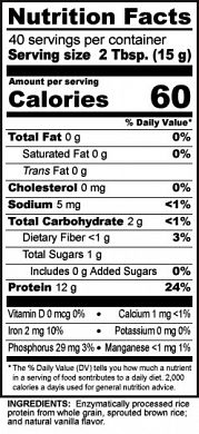 NutriBioticRPVanilla Nutrition Label