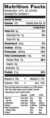 OOPPBPSSChocolate nutrition label