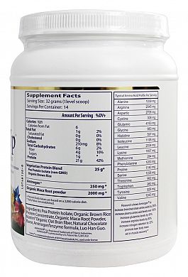 Paradise Herbs & Essentials Maca Up Chocolate nutrition label