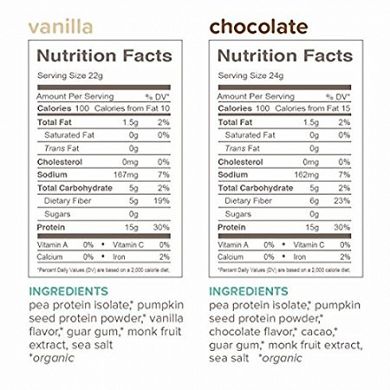 Perfect Fit Plant Based Protein Vanilla nutrition label