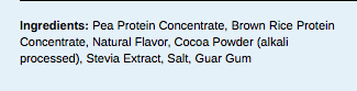 PES Science Vegan Series Select Protein Chocolate Bliss ingredients