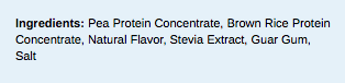PES Science Vegan Series Select Protein Vanilla Indulgence ingredients