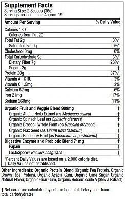 PIOPDVanilla nutrition label